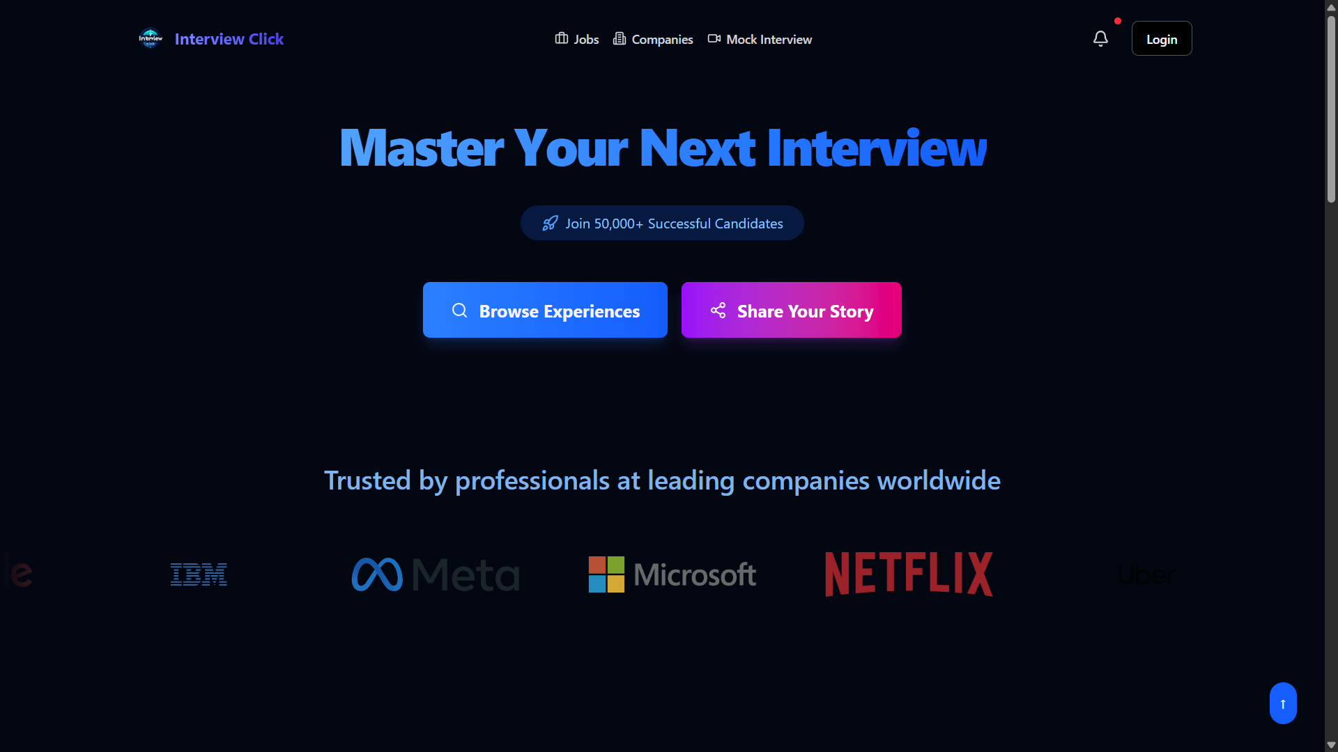 Screenshot of Interview Click project