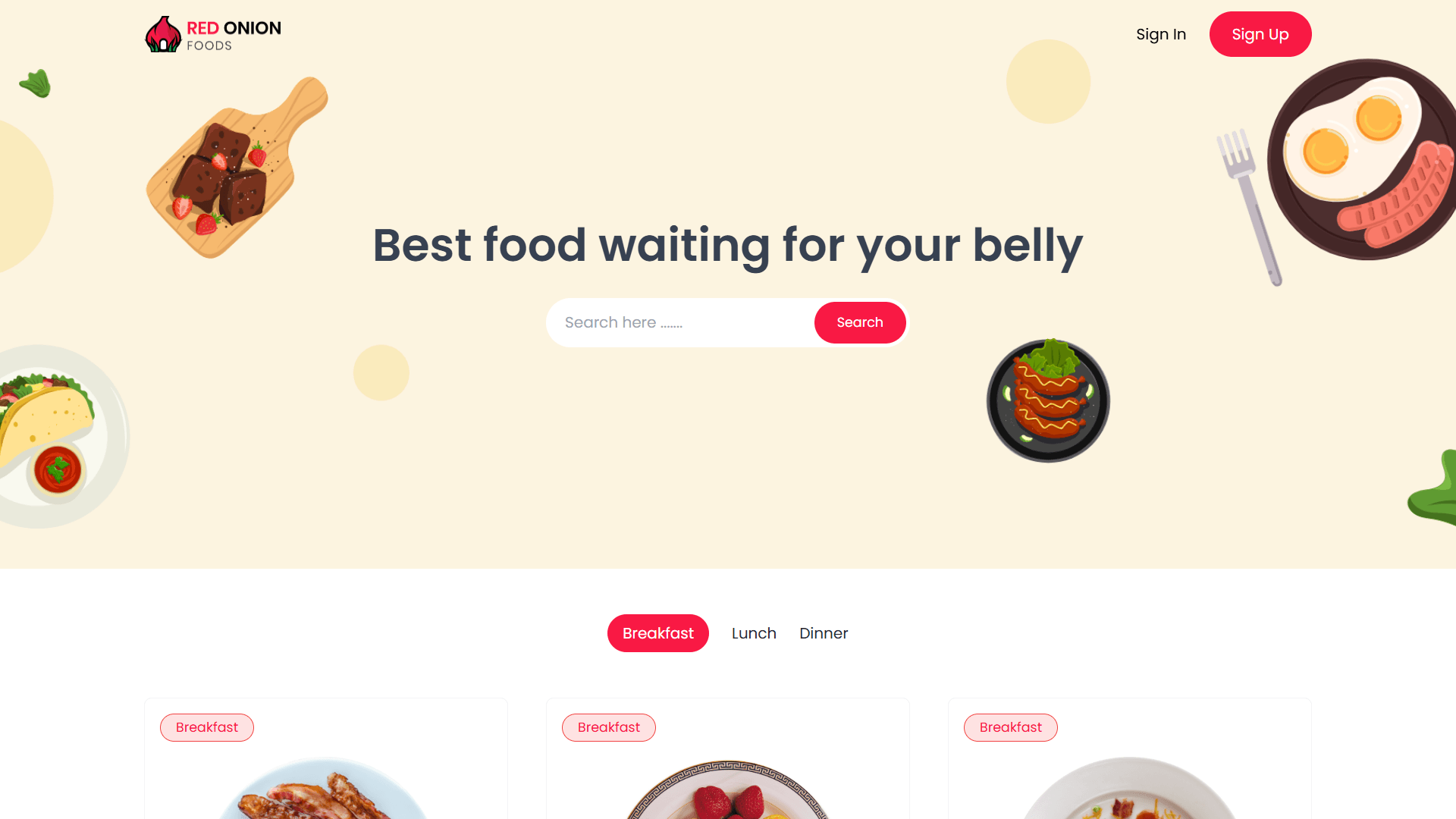 Screenshot of Red Onion project